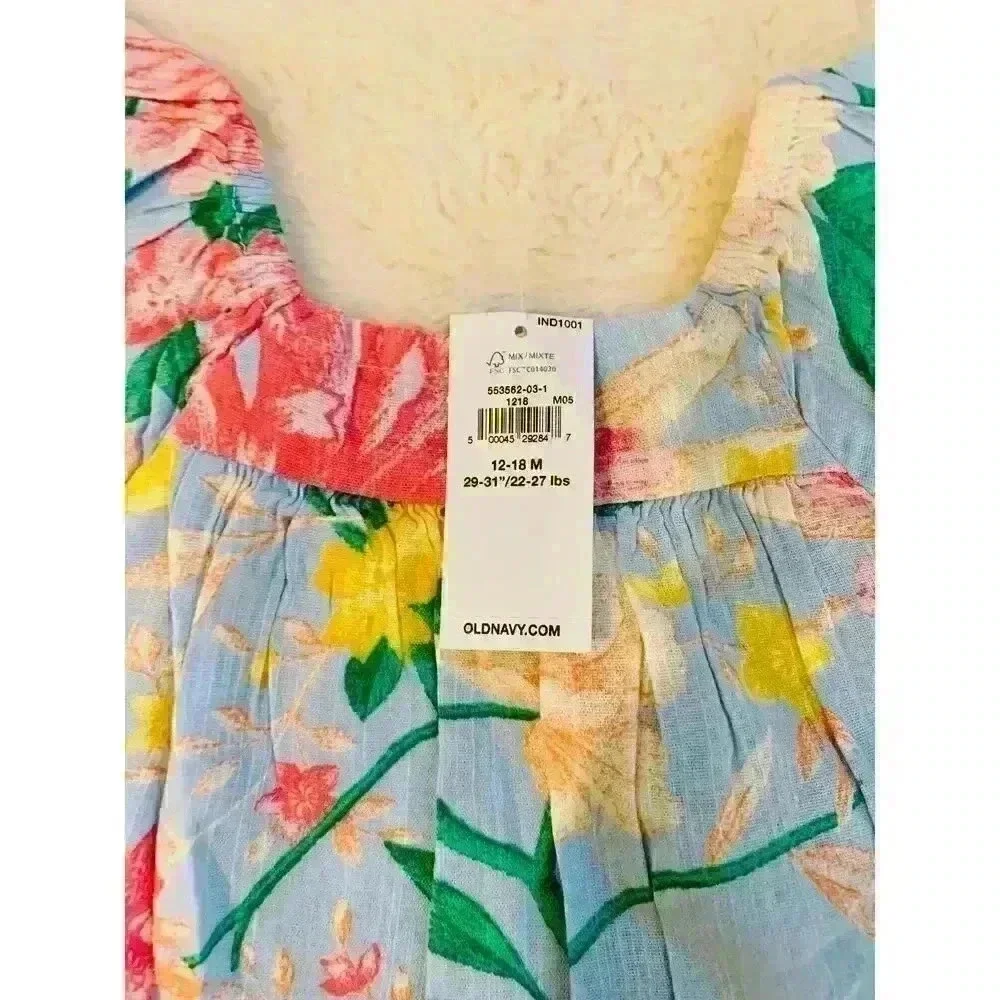Floral Flutter-Sleeve Dress for Toddler Girls